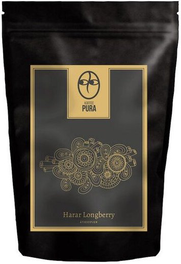 Kaffee Pura Premium Bio Kaffee - Harar Longberry Äthiopien - Bohne & Gemahlen