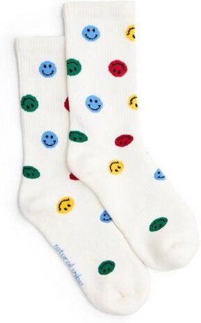 Natural Vibes Colorful Smiles Bio GOTS | Bunte Tennissocken | Herren Damen Socken |