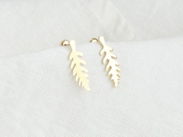 renna deluxe Edelfarn Ohrstecker Farn Ohrringe vergoldet