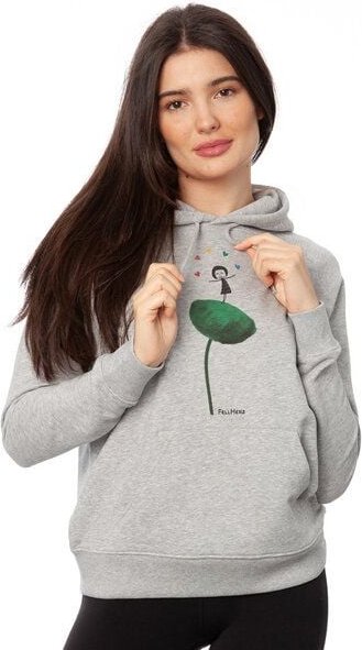 FellHerz Damen Hoodie Rainbow Girl grey melange, Bio Fair und Vegan