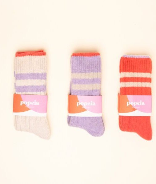 popeia Stricksocken 3er Set aus Wolle