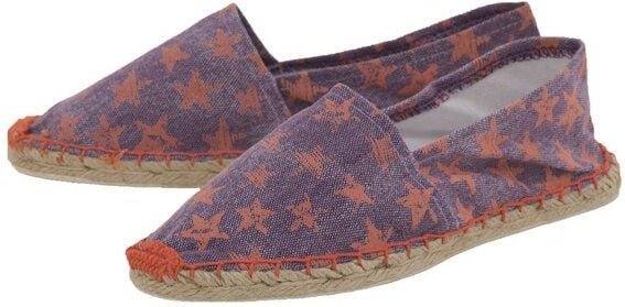 Japanwelt Espadrilles Espadrilles Canvas Unisex Sommerlatschen Leinen Sterne orange-lila