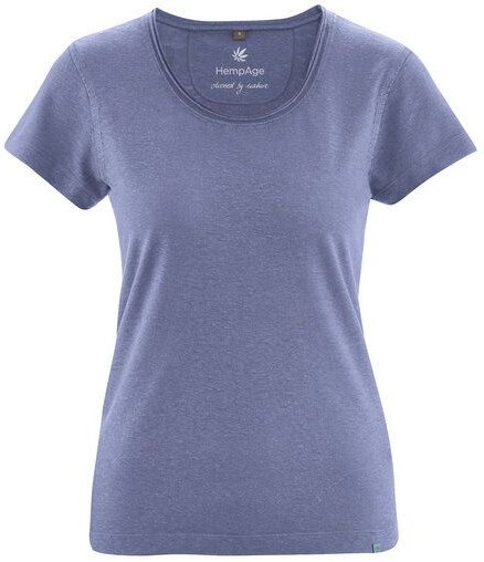 HempAge Damen T-Shirt mit Rollsaum Hanf/Bio-Baumwolle