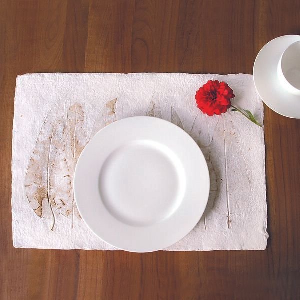 Sundara Tischsets "Imprint" aus handgeschöpftem Recycling Baumwollpapier, Natur