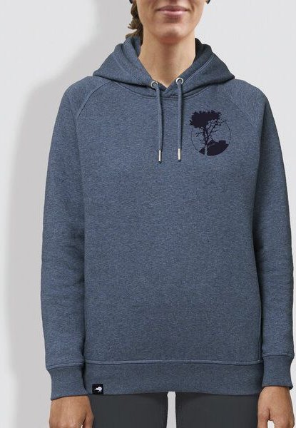 little kiwi Damen Hoodie, "Auf der Spitze", Dark Heather Blue