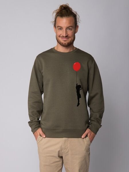 watapparel Sweatshirt Unisex Mädchen mit Luftballon (print)