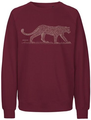 Peaces.bio - handbedruckte Biomode Bio Damen Sweatshirt Loose Fit Leopard
