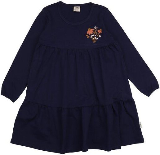 Kinder Kleid – Dunkelblau, Langarm, locker fallend, bequem, vielseitig kombinierbar | Walkiddy