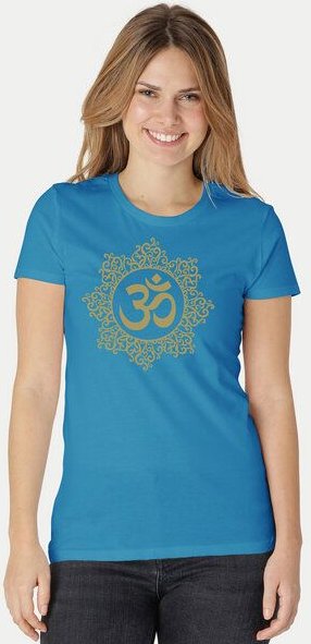 Peaces.bio - handbedruckte Biomode Bio-Damen-T-Shirt "Classic Om"