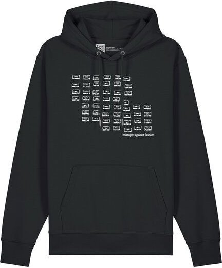 ilovemixtapes Unisex Hoodie „Mixtapes Against Fascism“ – Bio-Baumwolle, Fair Wear, Schwarz & Heritage Brown