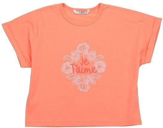 Cotokids Kinder T-Shirt – Koralle mit Paisleymotiv, Kurzarm, weich & bequem, sommerlich, gut kombinierbar | Walkiddy