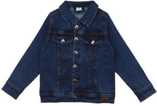 Baby Jeansjacke GOTS zertifiziert, dunkelblau, Bio-Baumwolle, Knopfleiste, weich & bequem – Walkiddy