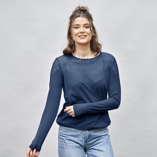 Kokon Zwo Pullover mit transparenter Strickstruktur 55% Leinen, 45% Baumwolle (kbA)