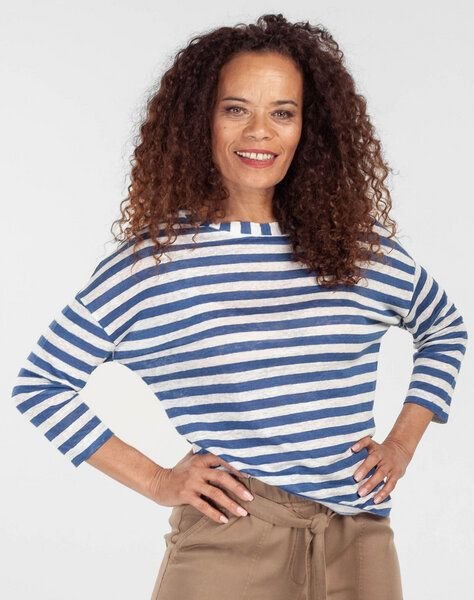 Alma & Lovis Leinenshirt im Regular-Fit aus Leinen | Leinen Ringel Shirt