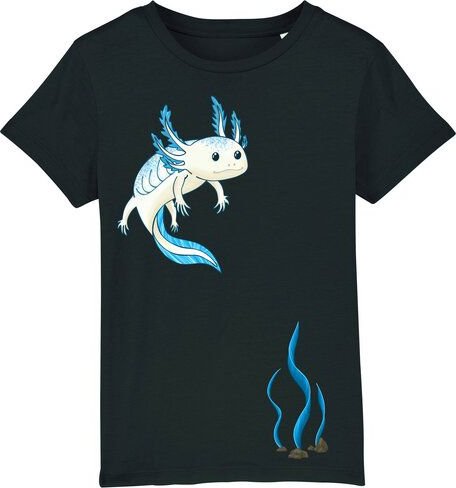 Spangeltangel Kinder-T-Shirt "Axolotl", Bio-Baumwolle, bedruckt
