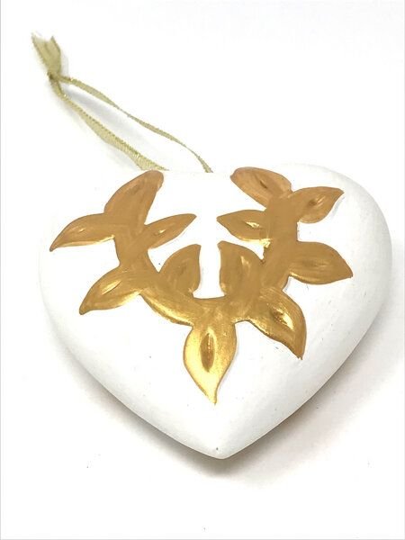 Fair Together Weihnachtsschmuck Holzherz gelb-gold oder weiß-gold