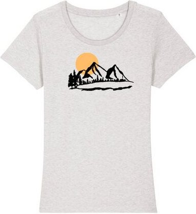 Spangeltangel T-Shirt "Bergluft", Berge, Siebdruck, für Frauen, Berglandschaft, bedruckt, Biobaumwolle