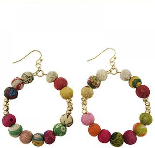 Worldfinds Kantha Ohrringe Timeless Hoops