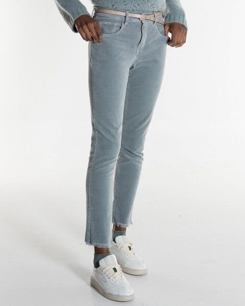 Alma & Lovis Softe Samthose mit stylischem Fransensaum | Velvet Slim