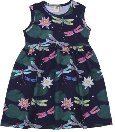Kinderkleid Bio-Baumwolle Libellen Dunkelblau von Walkiddy, GOTS-zertifiziert, aus 95% Baumwolle, 5% Elasthan, umweltfre...