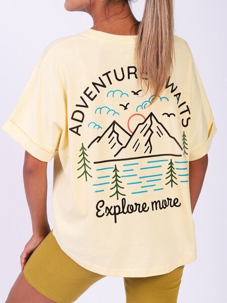 watapparel Oversize T-Shirt Frauen Adventure awaits