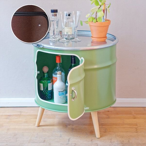 Lockengelöt Bar Kommode aus einem Hamburger Ölfass