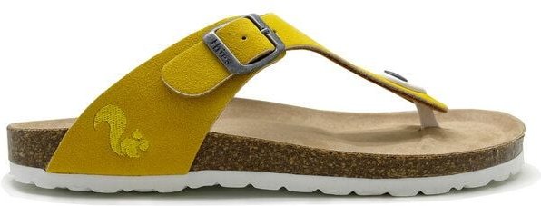 Vegane thies ® Eco Bio Thong Sandale aus rec. PET mit Kork-Tieffussbett