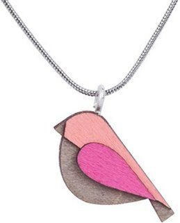 BeWooden Holzanhänger Pink Bird Pendant – handgefertigter Schmuck mit Vogelmotiv
