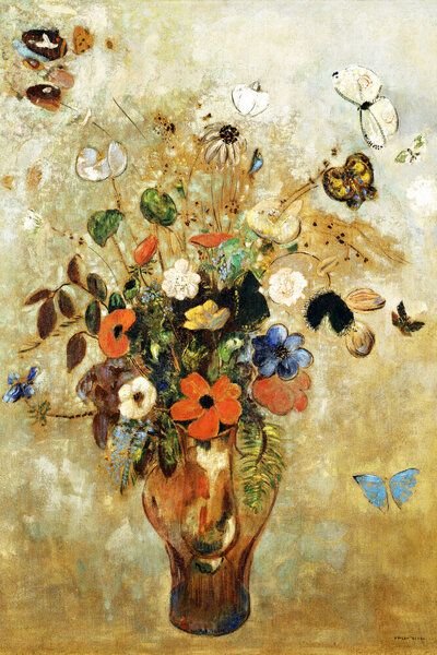 Photocircle Poster / Leinwandbild - Odilon Redon - Stillleben mit Blumenvase
