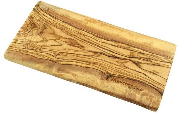 Olivenholz erleben Frühstücksbrett ECKIG (30 x 15 cm) aus Olivenholz