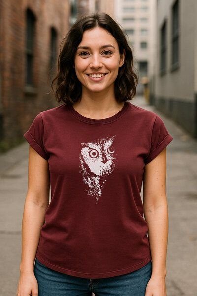 ilovemixtapes Damen Bio-T-Shirt „Owl“ – nachhaltig, fair & vegan