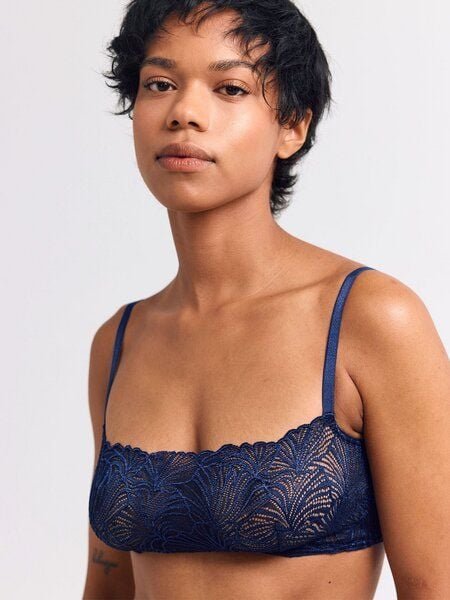 erlich textil Fluid Lace bügelloser Bandeau Bralette mit Spitze aus recyceltem Polyamid, made in Europe