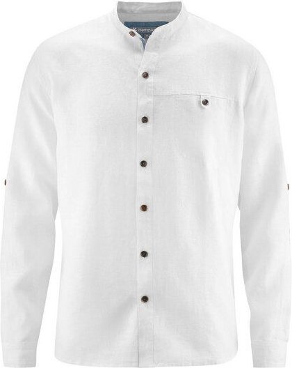 HempAge Stehkragen Freizeithemd aus 100% Hanf