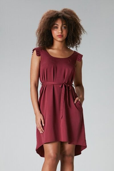 Thumbnail - Studio Hertzberg MET-TTE Kleid - Knielanges Kleid mit gerafften Ärmeln