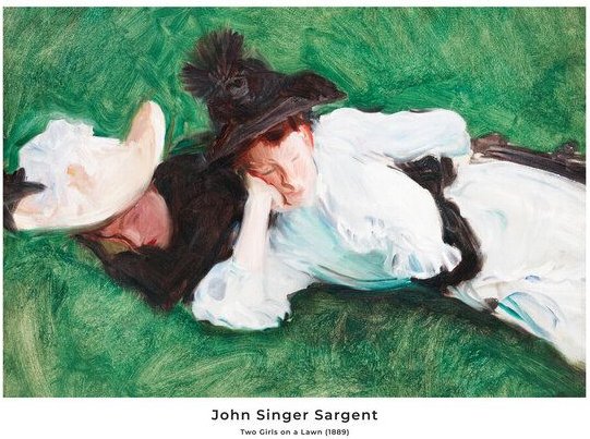 Photocircle Poster / Leinwandbild - John Singer Sargent: Zwei Mädchen auf einem Rasen - Ausst.poster