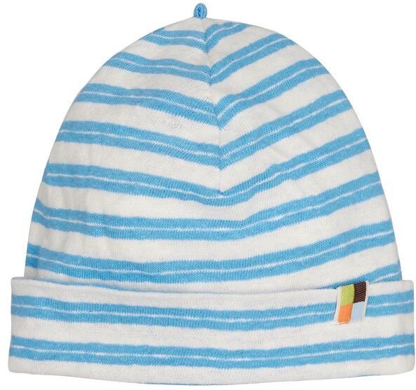loud + proud Kinder Mütze Streifen mit Leinen, GOTS-zertifiziert