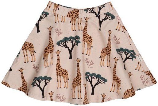 Kinder Rock GOTS-zertifiziert aus Bio-Baumwolle beige mit Giraffen-Motiv – Walkiddy