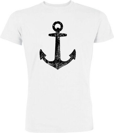 Human Family Bio Herren T-Shirt mit großem Anker Print