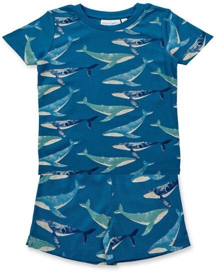 sense-organics Sense Organics Kinder Short Pyjama Whales Bio Baumwolle