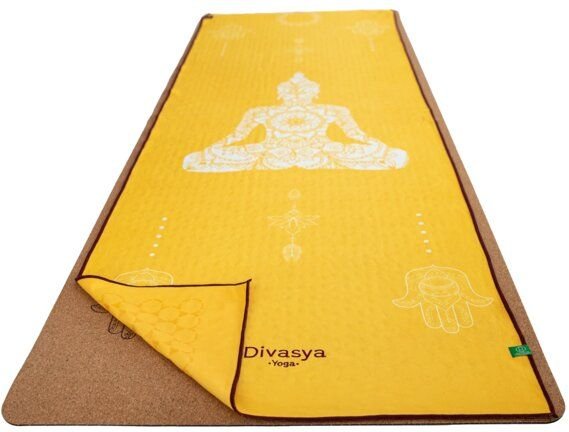 Divasya Rutschfestes Yoga Handtuch im 2er-Set | Mattenauflage & Gesichtshandtuch