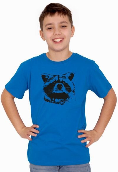 HANDGEDRUCKT "Waschbär" Kinder T-Shirt Baumwolle (kbA)
