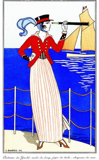 Photocircle Poster / Leinwandbild - George Barbier: Costumes Parisiens, No.164: Costume de Yacht