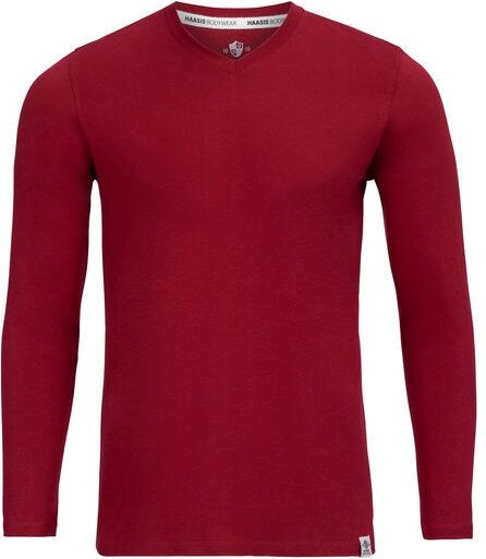 HAASIS BODYWEAR Herren Shirt mit v-neck; Langarm, Single Jersey, Bio Baumwolle