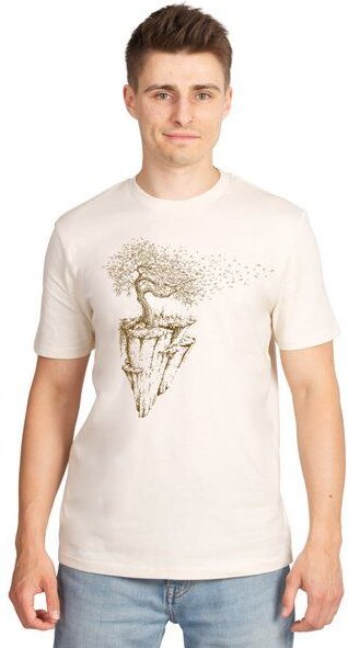 Life-Tree Shirt aus Biobaumwolle für Herren "Maple Island" in Natural Raw/Green Bay/Desert Dust