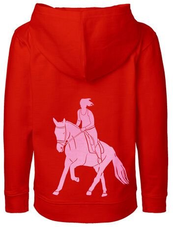 HANDGEDRUCKT Unisex Kinder Zip Up Hoody "Galopp"