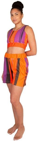 BLÆNQ Damen Kurze Yoga Shorts // Floripa Print // Bio-Baumwolle