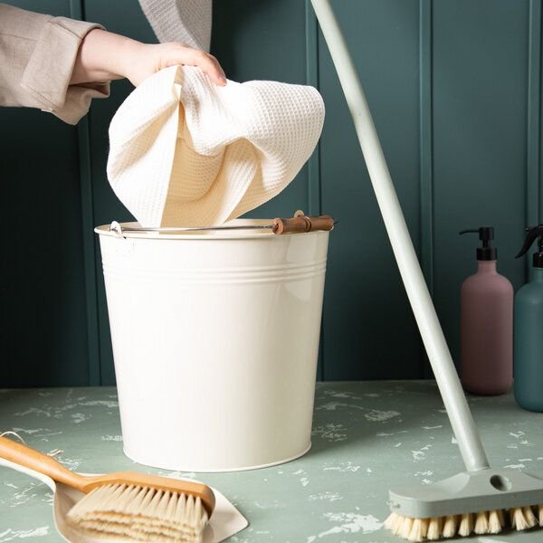 nahtur-design Putztücher-Set, Bodentuch + 4 Putzlappen aus Halbleinen Waffelpiquée