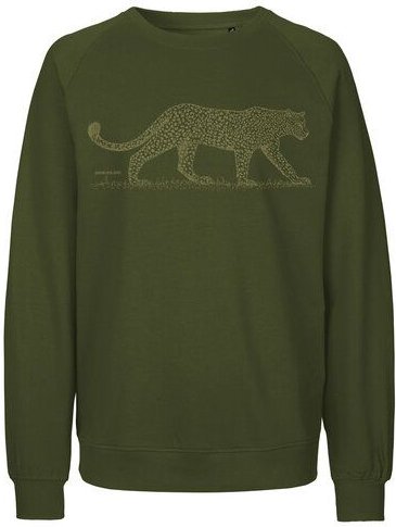 Peaces.bio - handbedruckte Biomode Bio Damen Sweatshirt Loose Fit Leopard