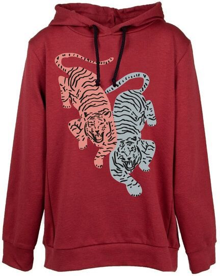 CORA happywear Kinder Sweater aus Buchenholz Faser "Ivo" | bordeaux mit Druck