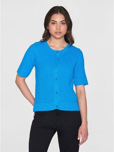 KnowledgeCotton Apparel Gestrickter Kurzarm Cardigan aus Bio-Baumwolle und Modal